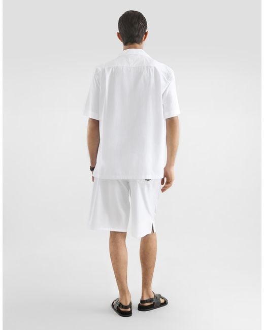 Dolce & Gabbana White Vanity Cotton Bermuda Shorts for men
