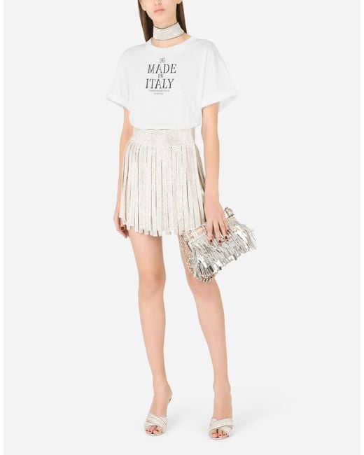 Dolce & Gabbana Multicolor Mordore Nappa Bag With Fringing