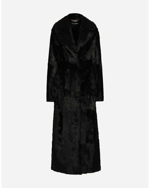 Dolce & Gabbana ゴートスキン コート Black
