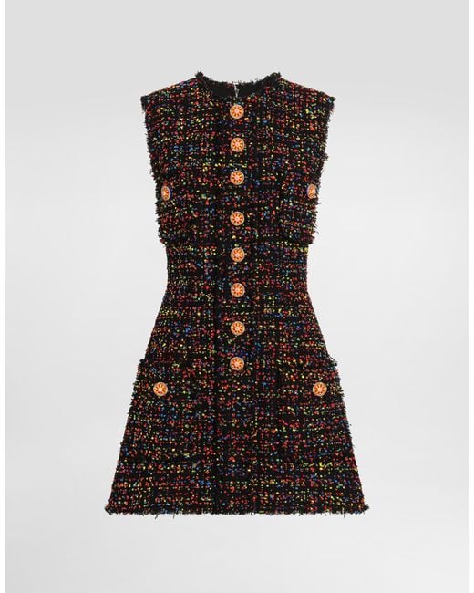 Dolce & Gabbana Black Tweed Dress