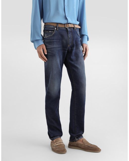 Dolce & Gabbana Blue Denim Trousers for men