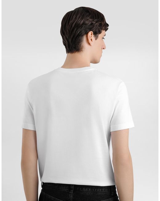 メンズ Dolce & Gabbana プリント コットン Tシャツ White