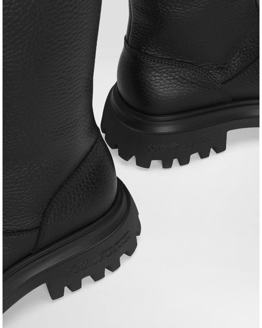 Dolce & Gabbana Black Calfskin Boots