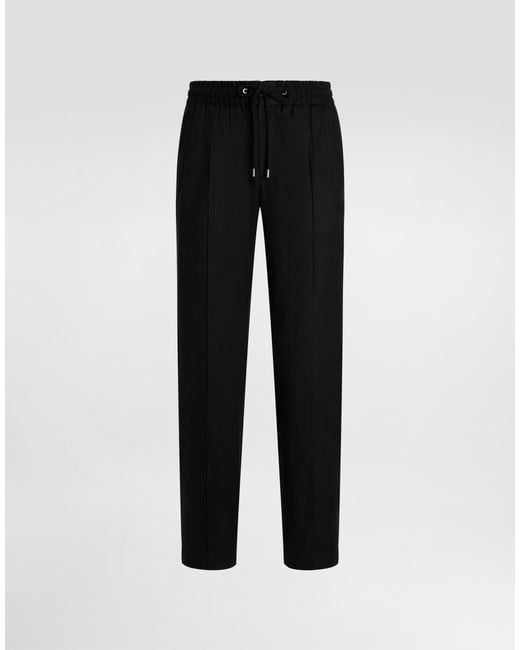 メンズ Dolce & Gabbana Chevron Flannel Joggers Black