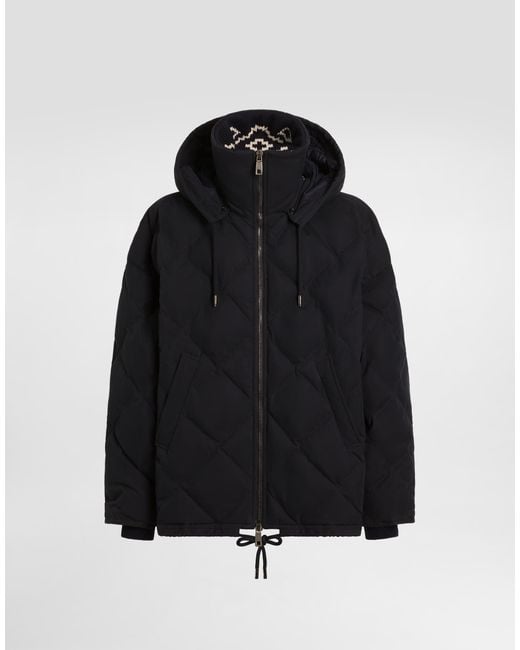 Dolce & Gabbana Black Quilted Cotton Padded Jacket for men