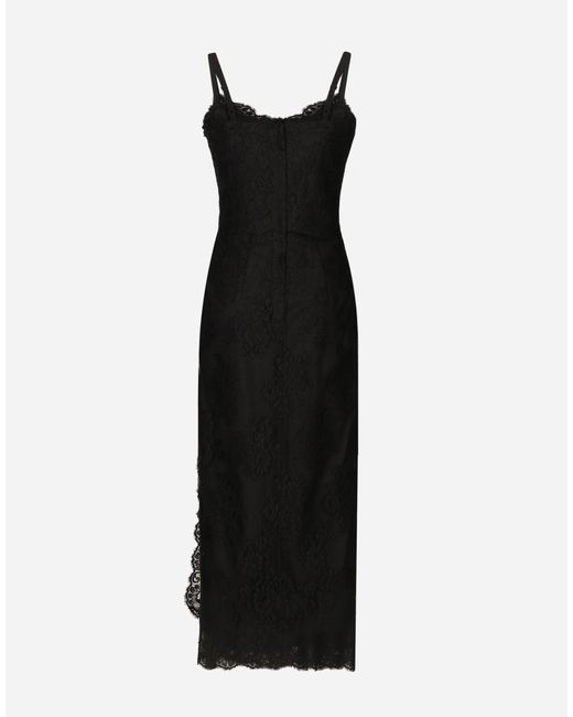 Dolce & Gabbana ロンゲットスリップドレス レース Black