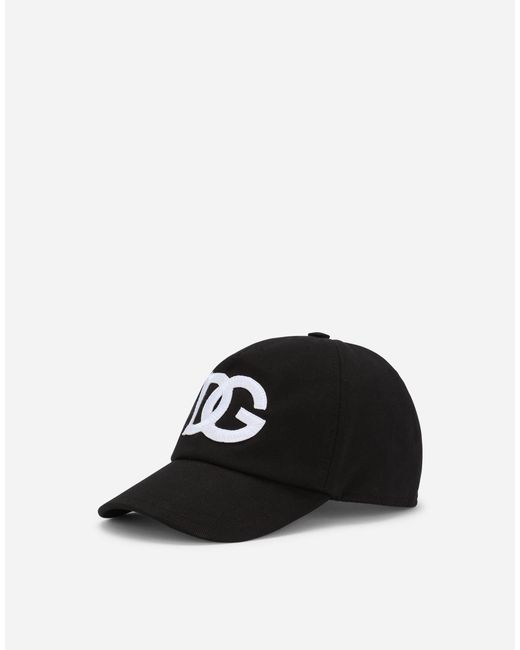 Dolce & Gabbana Cotton Baseball Cap With Dg Logo Patch in Black for Men ...