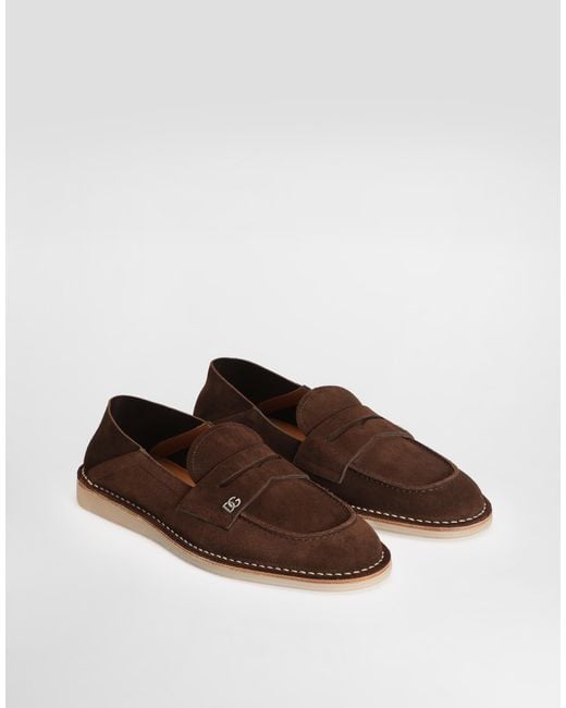 Dolce & Gabbana Brown Reversed Calfskin Slipper for men