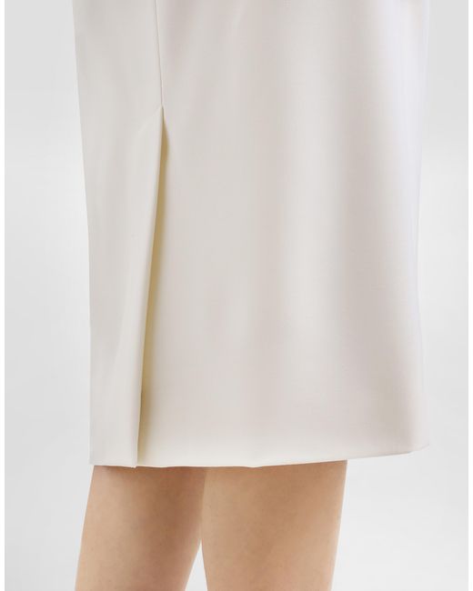 Dolce & Gabbana White Bi-Stretch Twill Pencil Skirt