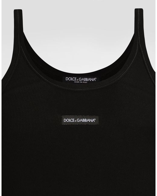 Dolce & Gabbana メンズ ブラック Cotton Tank Top With Print 【公式