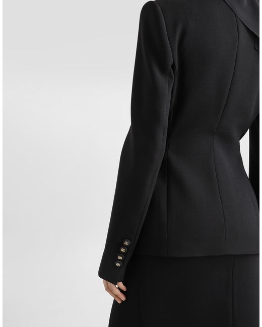 Dolce & Gabbana Black Single-Breasted Wool Dolce Jacket