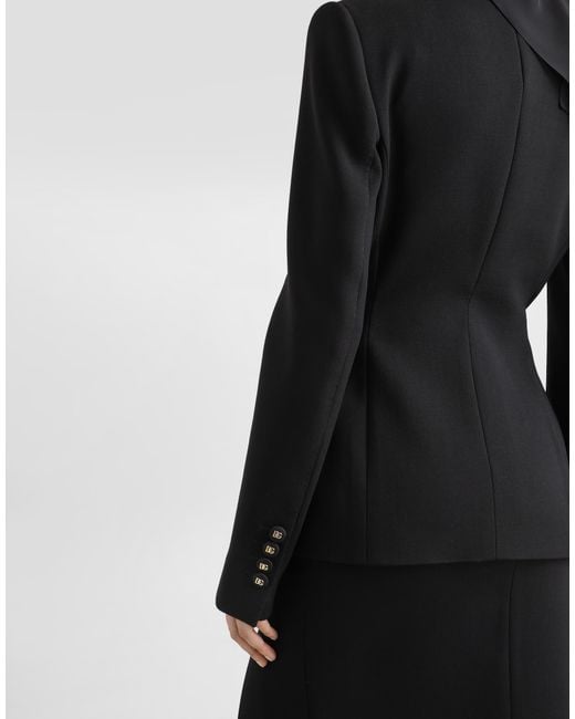 Dolce & Gabbana Black Single-Breasted Wool Dolce Jacket