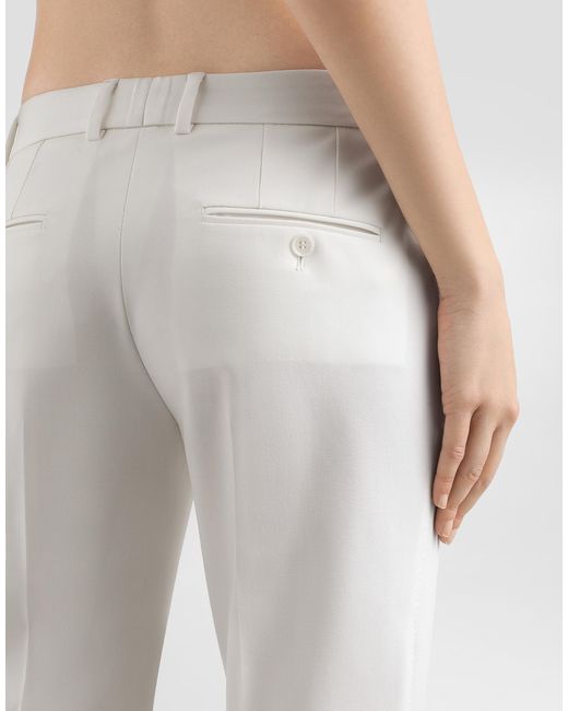 Dolce & Gabbana White Wool Pants