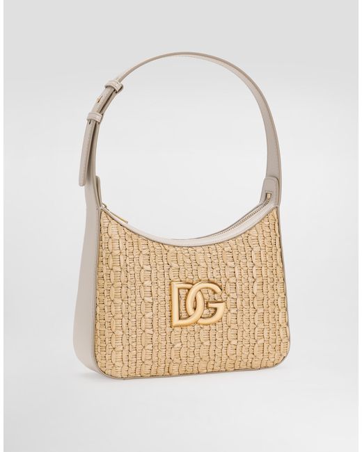 Dolce & Gabbana ラフィア クロシェ ショルダーバッグ Natural