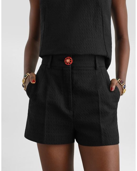 Dolce & Gabbana Black Fabric Bermuda Shorts