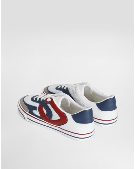 Dolce & Gabbana White Dg Sailing Leather Sneakers for men
