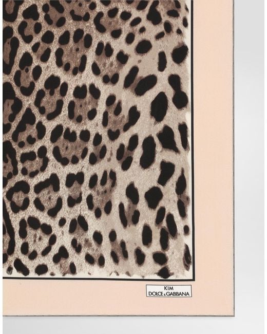 Dolce & Gabbana Natural Kim Dolce&Gabbana Leopard-Print Twill Scarf