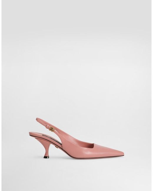 Dolce & Gabbana Pink Lollo Polished Calfskin Slingback