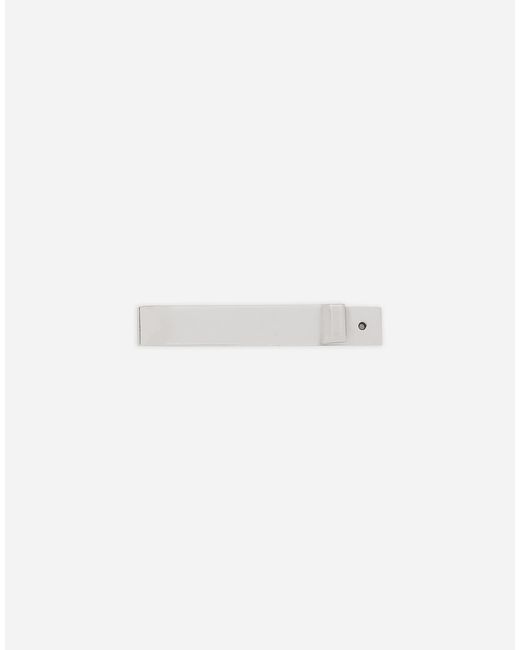 Dolce & Gabbana White Tie Clip With Logo Tag for men