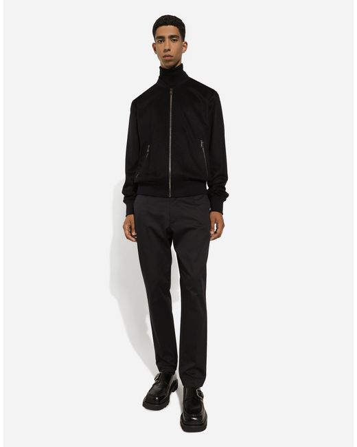 Dolce & Gabbana Black Cashmere Bomber Jacket for men
