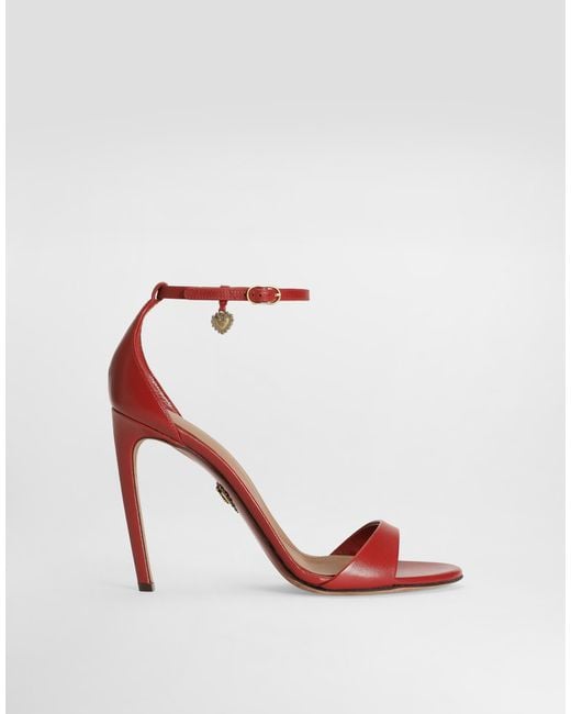 Dolce & Gabbana White Polished Goatskin Sandals