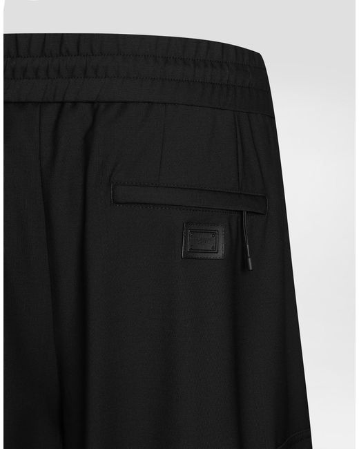 Dolce & Gabbana Black Wool Blend Jogging Trousers for men