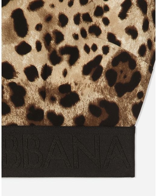 Dolce & Gabbana Multicolor Leopard-Print Charmeuse Top