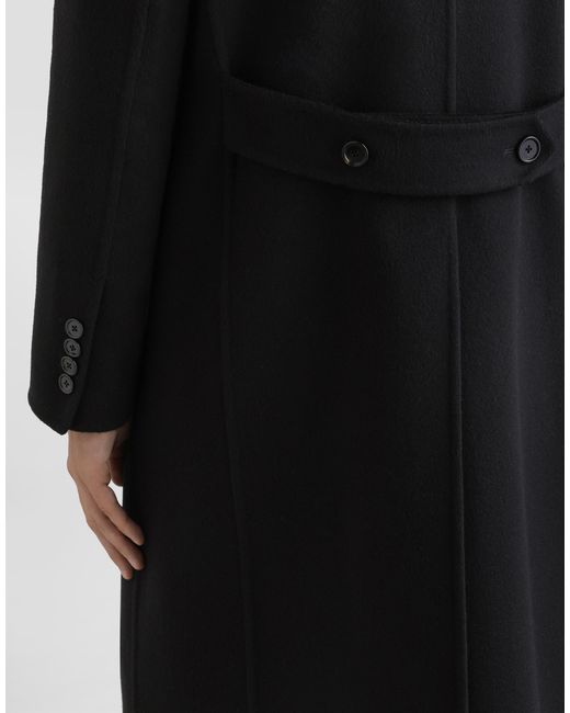 Dolce & Gabbana Black Double-Breasted Cashmere Coat for men