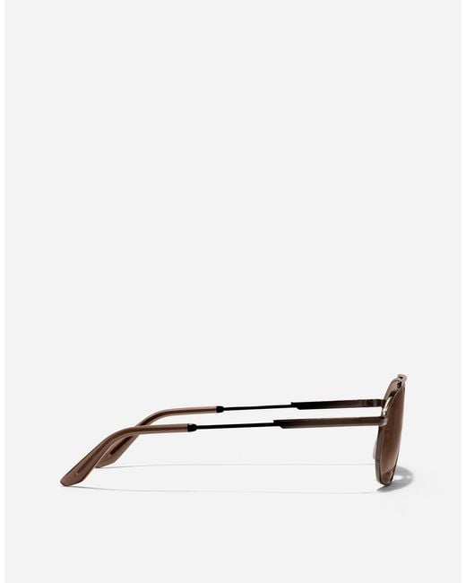 Dolce & Gabbana Brown Metal Classic Sunglasses for men