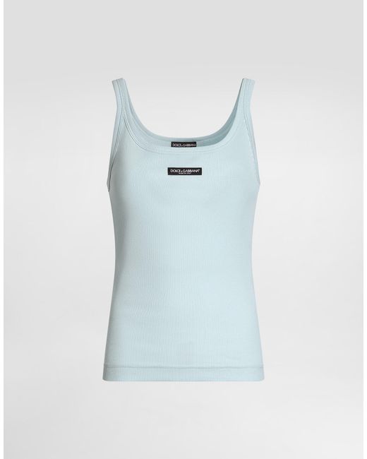 Dolce & Gabbana レディース ブルー Ribbed Tank Top