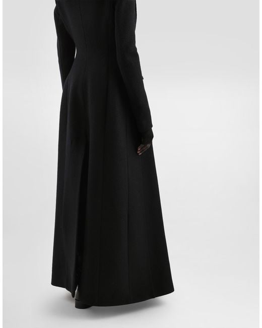 Dolce & Gabbana Black Double-Breastedwool Coat