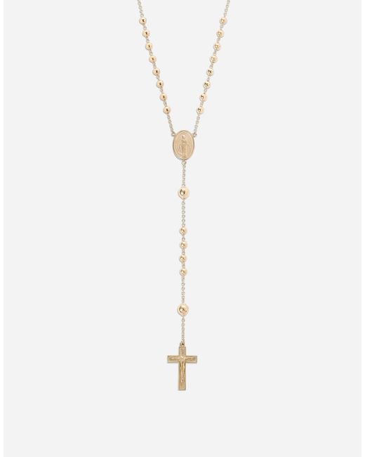 Dolce & Gabbana White Sicily Rosary Necklace 18 Carat for men