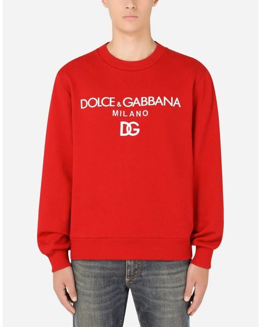 Training Herren Bekleidung Sport- Dolce & Gabbana Baumwolle Sweatshirt mit Logo-Prägung in Schwarz für Herren und Fitnesskleidung Sweatshirts 