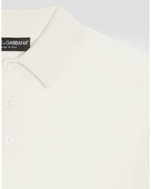 Dolce & Gabbana Natural Fine-Gauge Cashmere Polo Shirt for men