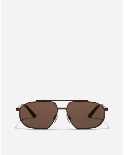 Dolce & Gabbana Brown Metal Classic Sunglasses for men