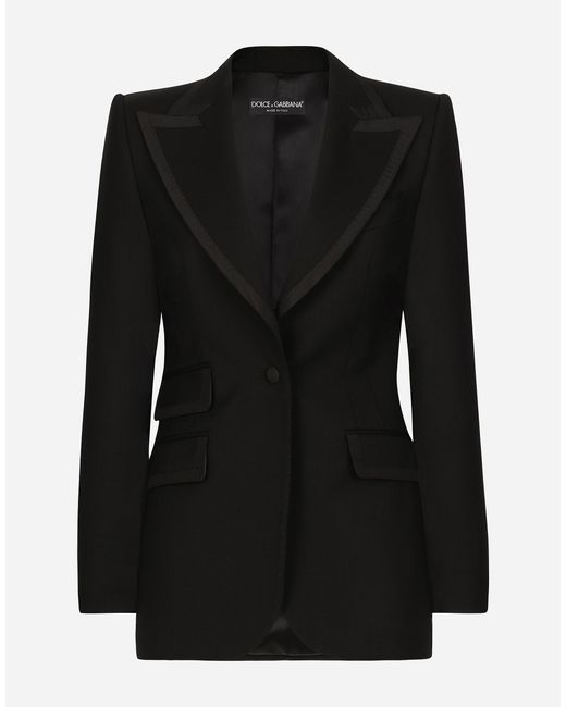Dolce & Gabbana Black Single-Breasted Twill Turlington Tuxedo Jacket