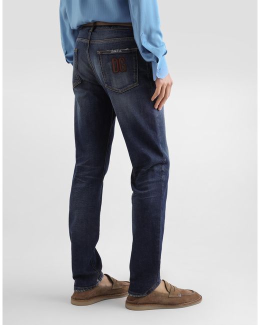 Dolce & Gabbana Blue Denim Trousers for men