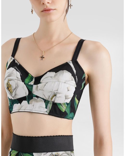 Brassière En Tissu Élastique À Gardénia Dolce & Gabbana en coloris Multicolor
