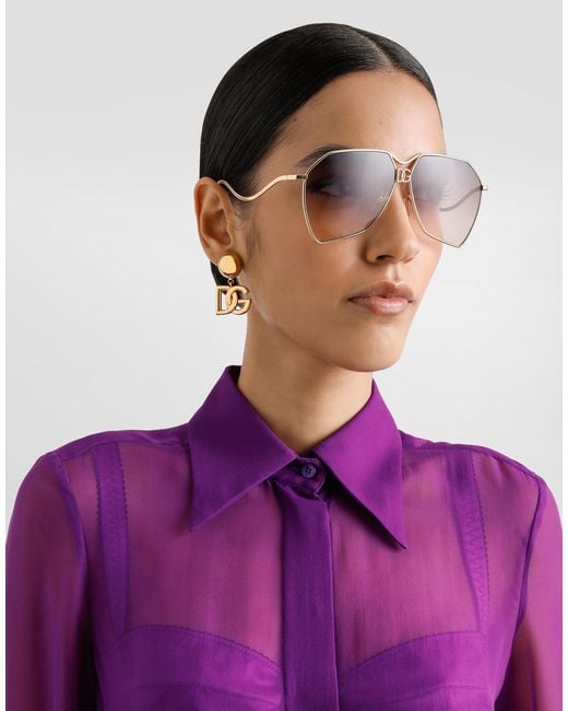 Dolce & Gabbana Purple Chiffon Shirt
