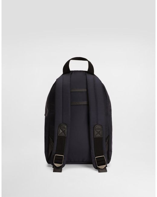 Dolce & Gabbana Blue Nylon Backpack With Logo for men