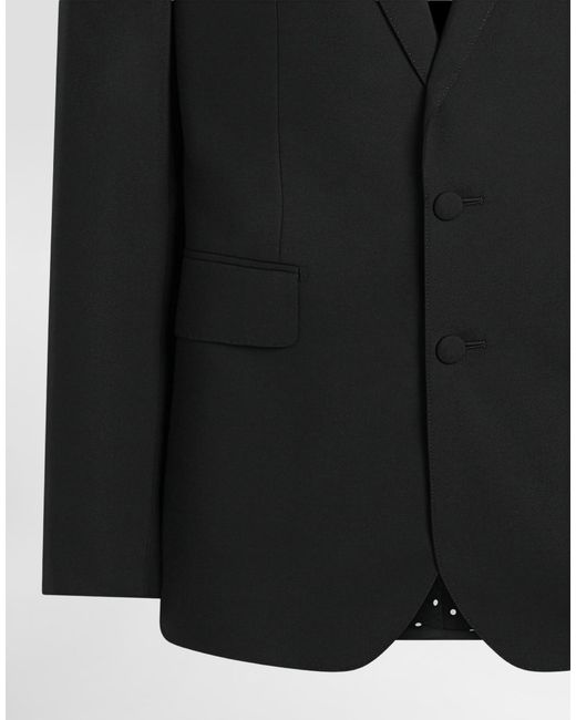 Dolce & Gabbana Black Single-Breasted New Martini Canvas Jacket for men
