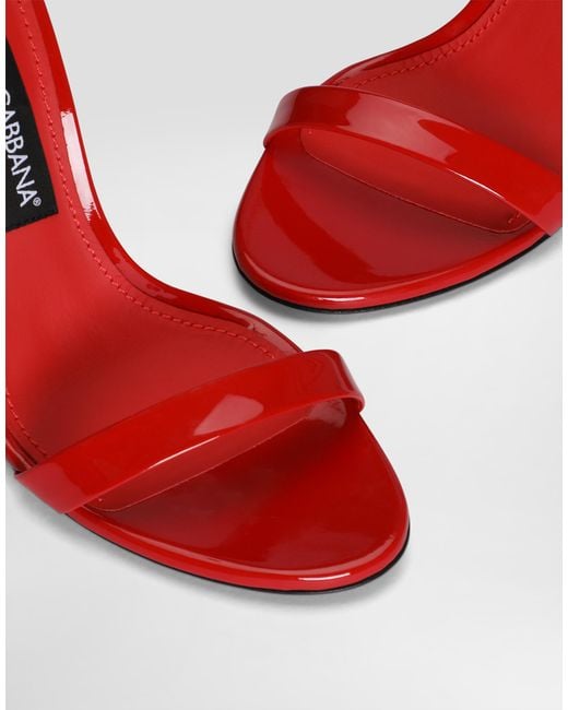 Dolce & Gabbana Red Patent Leather Sandals