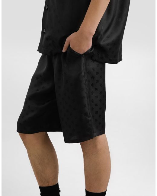 Dolce & Gabbana Black Dg Logo Jacquard Trousers for men