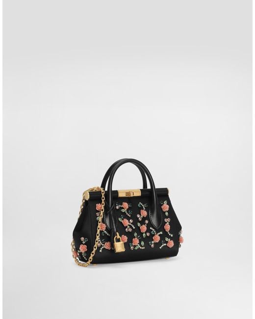 Dolce & Gabbana Black Embroidered Marlene Day Mini Bag