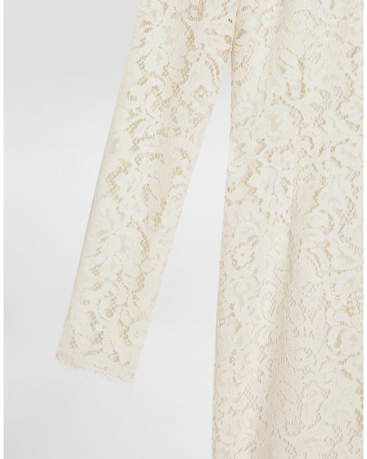 Dolce & Gabbana Natural Cordonetto Lace Dress