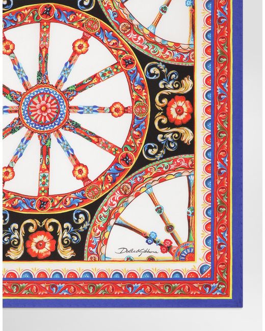 Foulard 50 X 50 En Twill De Soie À Imprimé Carretto Dolce & Gabbana en coloris Pink