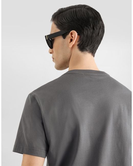 Dolce & Gabbana Gray Cotton Jersey T-Shirt for men
