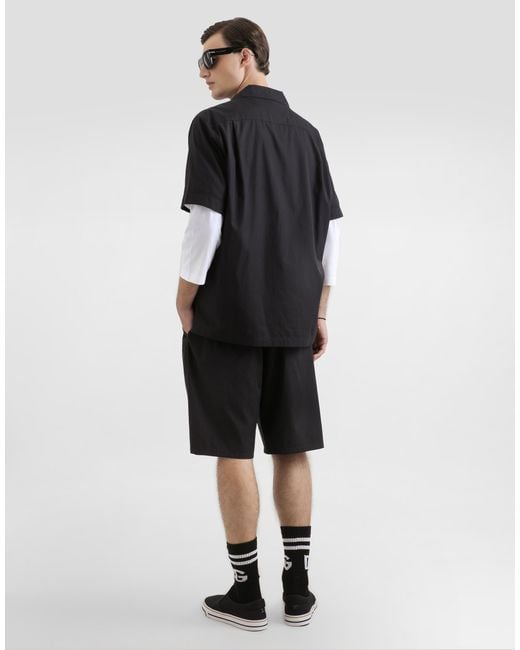 Dolce & Gabbana Hawaii Cotton Shirt in Black für Herren