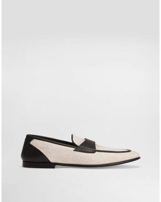 Dolce & Gabbana White Salt&Pepper And Nappa Slipper for men