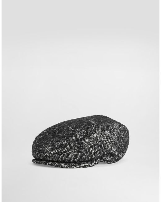 Dolce & Gabbana Gray Wool Blend Flat Cap for men